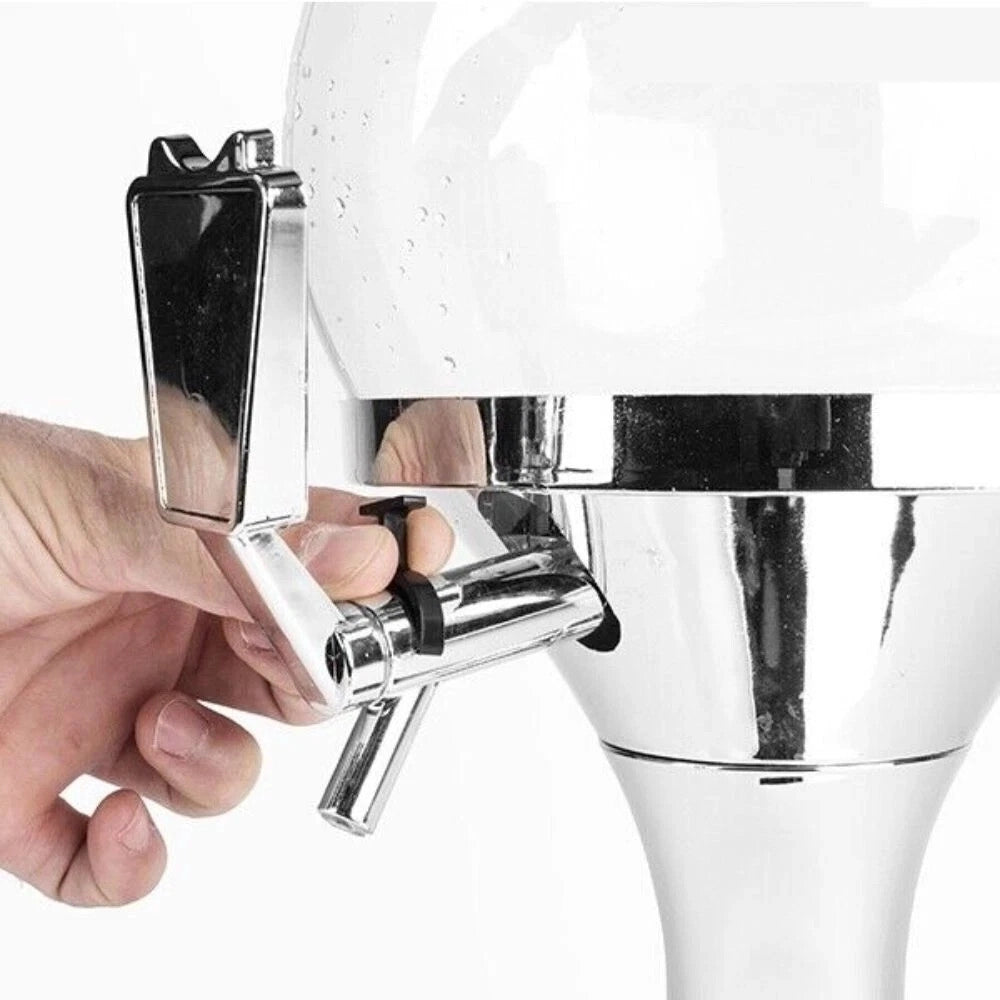 Trade Shop - Spillatore Birra Bibite Distributore Dispenser Sferico Con Scomparto Ghiaccio Da 3,5lt -