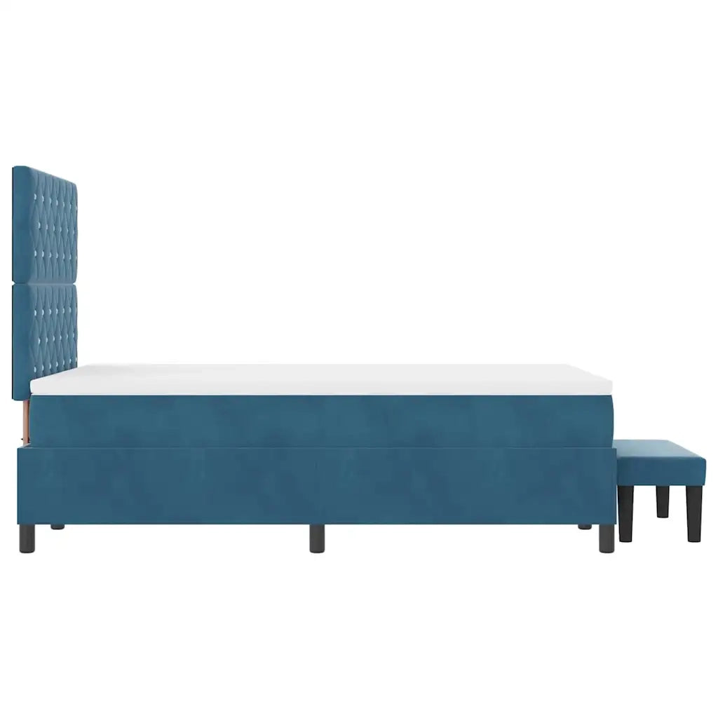 Letto a molle con materasso Blu scuro 120 x 200 cm Velluto 3344442