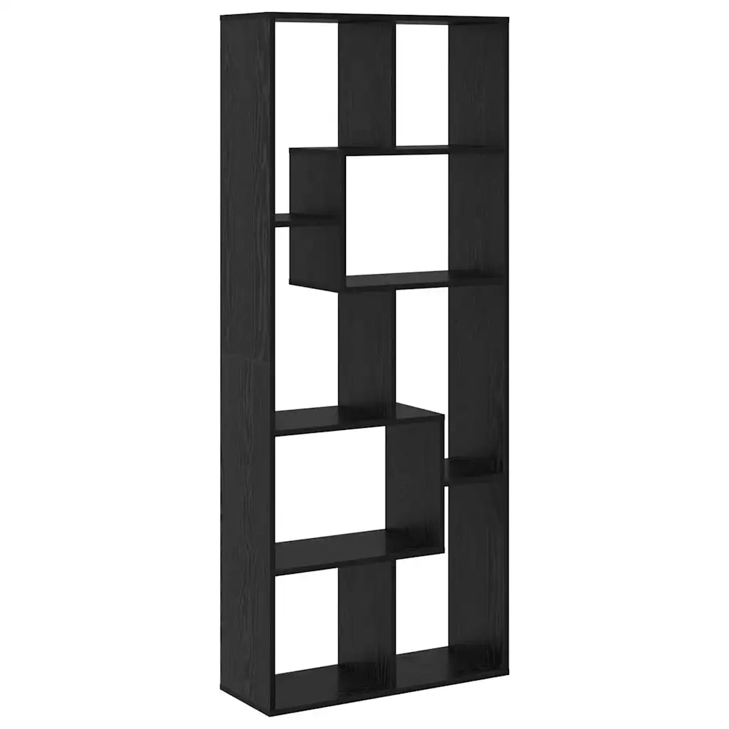 Armadio per Libri 8 livelli 67 x 25 x 162 cm Rovere Nero 869252
