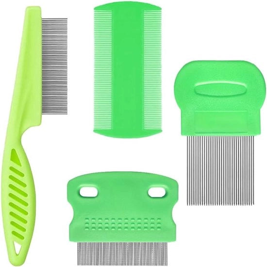 Set di 4 Spazzole Anti-Lices per Gatti e Cani
