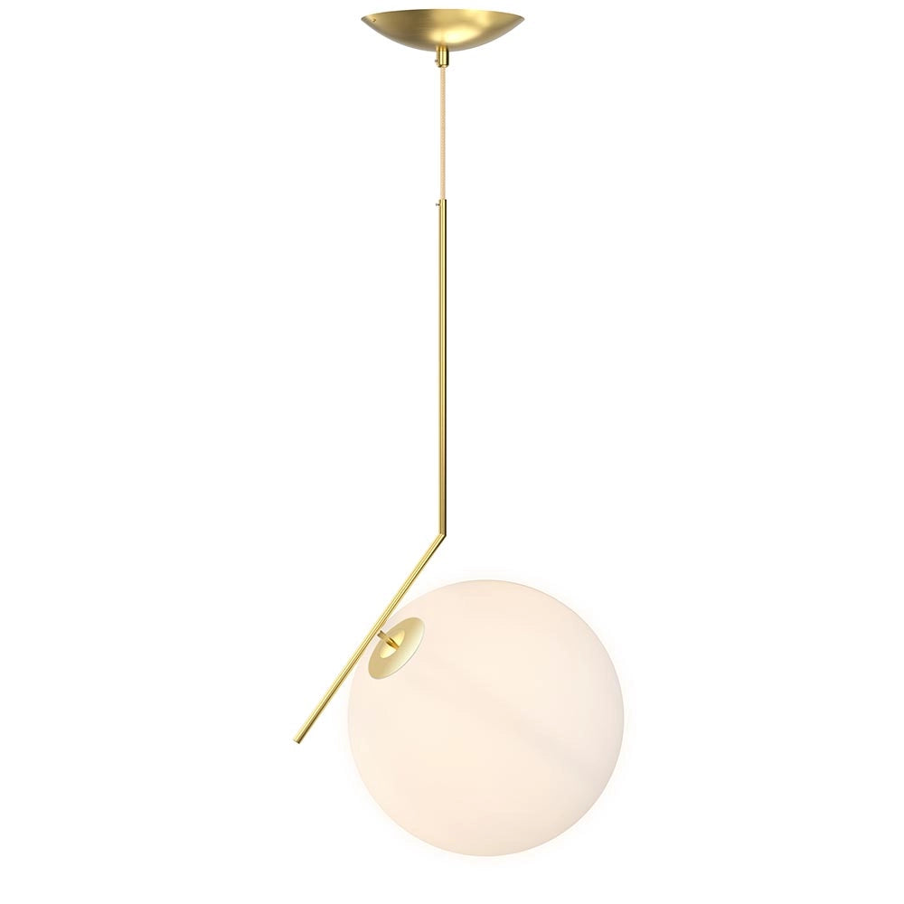 Lampadario Lampada Sospensione Sfera 20 cm Design Moderno Paralume Metallo Oro