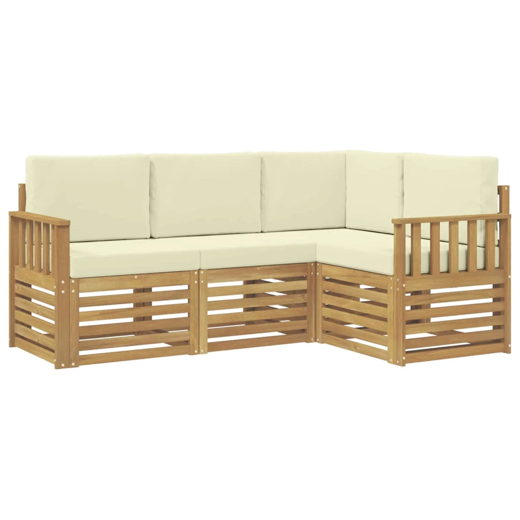 Set di divani da esterno 4 pcs Bianco e Crema