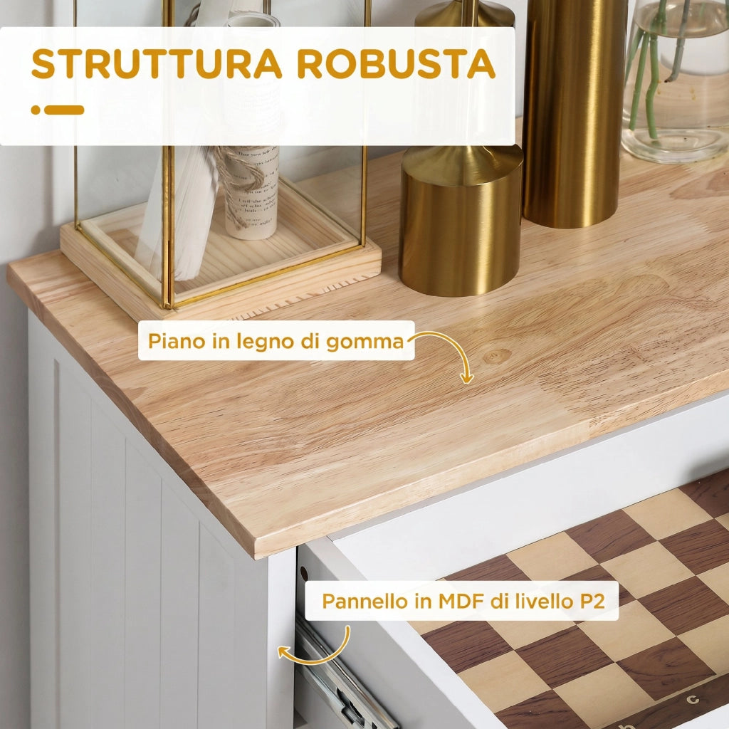 Credenza da Cucina 51x33,5x90 cm con Supporto per Bidoni della Spazzatura da 38 Litri in MDF Bianco