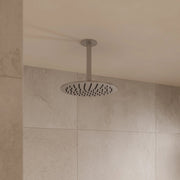 SINED Kit Braccio e Soffione Inox Satinato Da 25cm per Soffitto in Acciaio 316L Resistente alla Corrosione Installazione Interna ed Esterna Modello Levante