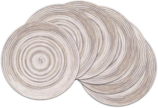 Set di 6 piatti di protezione per tavolo rotondi - grigio - 38 x 38 cm