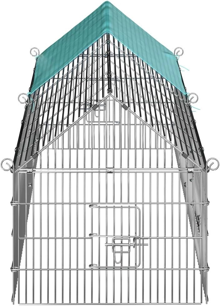 Recinto Conigli Esterno 180x75x75cm Conigliera con Protezione Solare Giardino Gabbia Animali Porcellini India Lepri