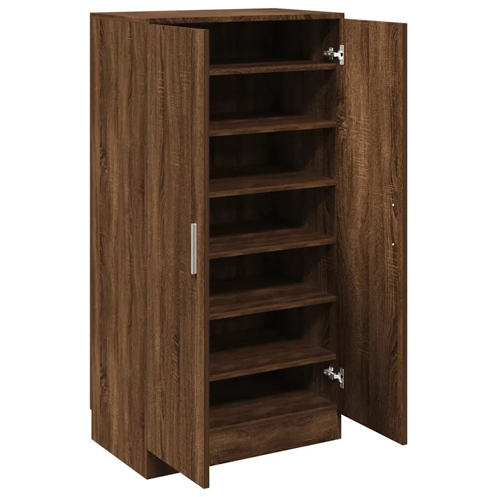Scarpiera Rovere Marrone 55x35x108 cm in Legno Multistrato 342670