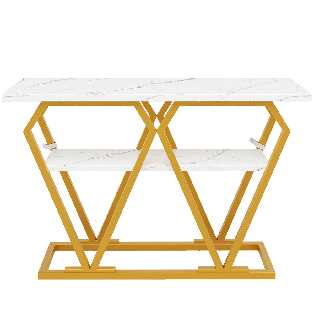 Console da pranzo in legno - Xylo - 120x29.5x80cm - Design effetto marmo