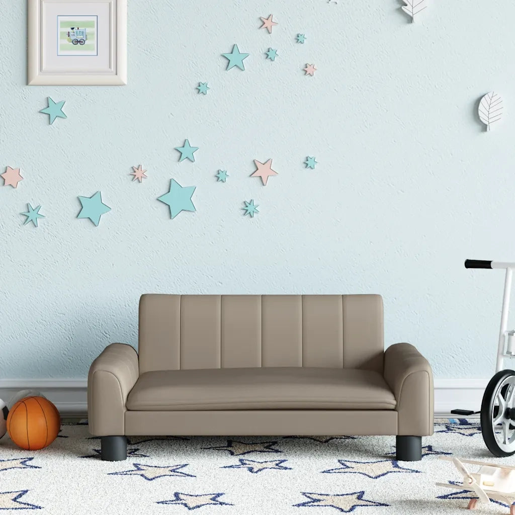 Divano per Bambini Cappuccino 70x45x30 cm in Similpelle