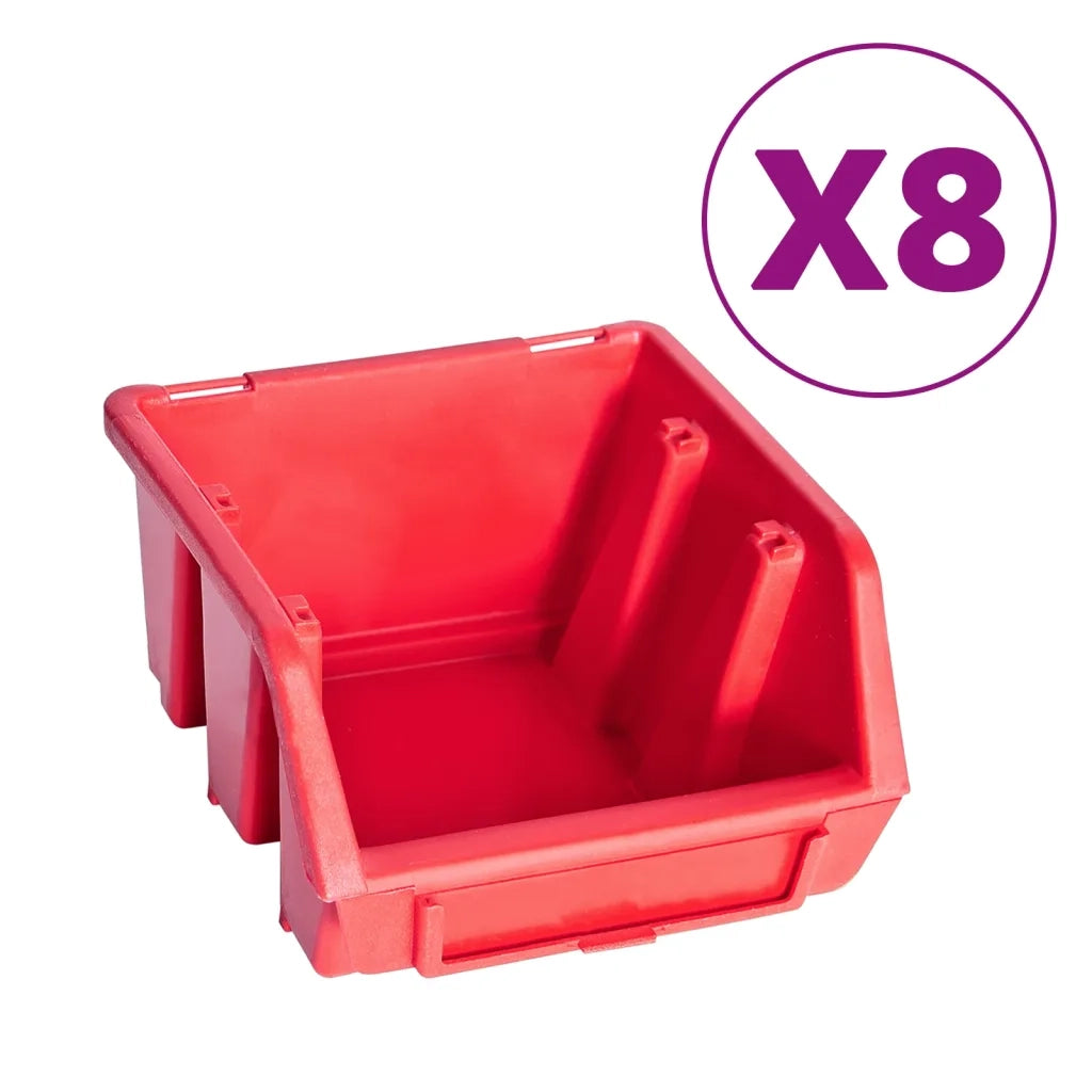 Kit Contenitori 39 pz con Pannelli a Parete Rosso e Nero CFW8258478