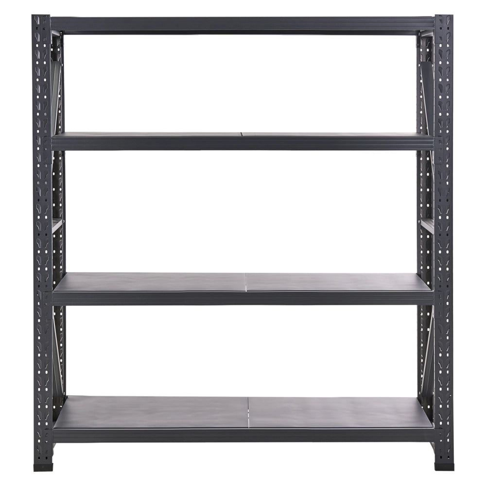 Scaffale moderno in metallo per esterni 4 ripiani nero 200 cm giardino garage