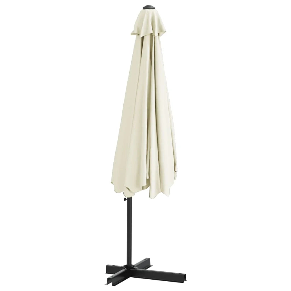 Ombrellone da esterno con palo in acciaio da 300 cm colore bianco sabbia 02_0008189