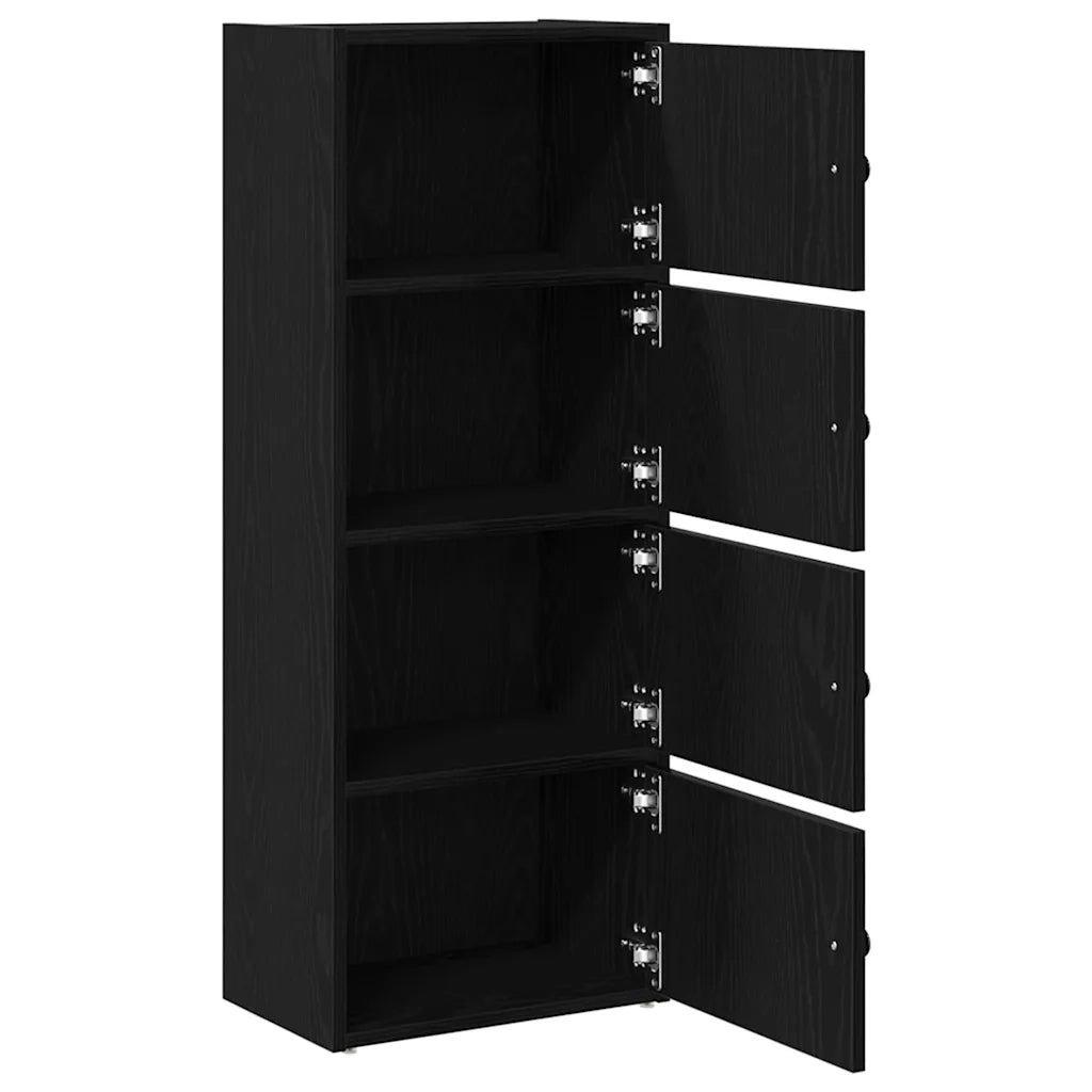 Libreria-Scaffale per Libri-Mobile di Stoccaggio Rovere Nero 40x24x102 cm in Legno Multistrato