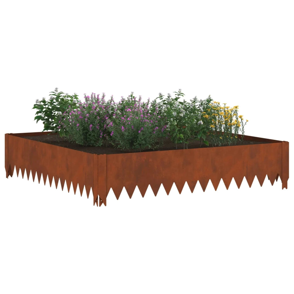 Bordura per Prato 100 x 100 x 20 cm Acciaio Ruggine 8008971