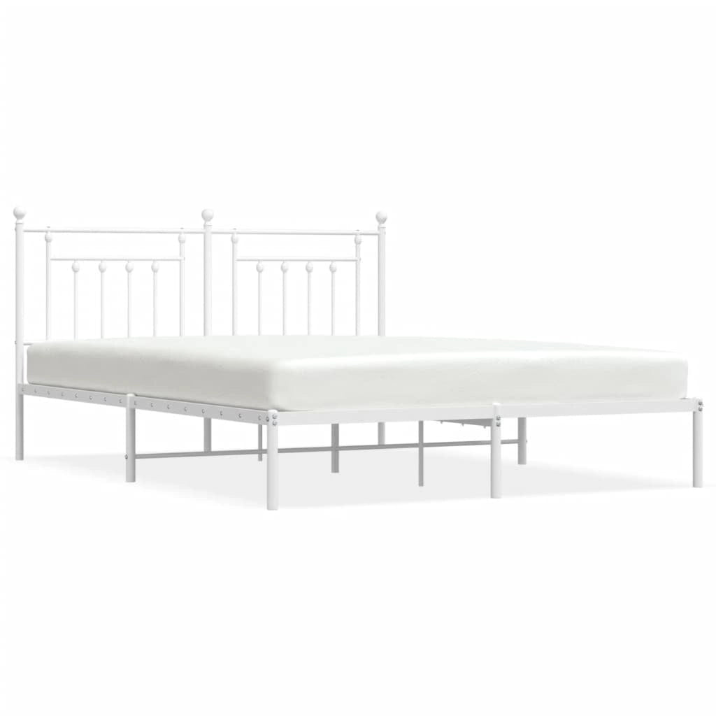 Giroletto con Testiera Metallo Bianco 160x200 cmcod mxl 129756
