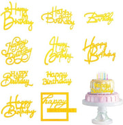 Decorazione per Torta in Acrilato Giallo - 10 Pezzi - Decorazione per Cupcake - Decorazione per Festa