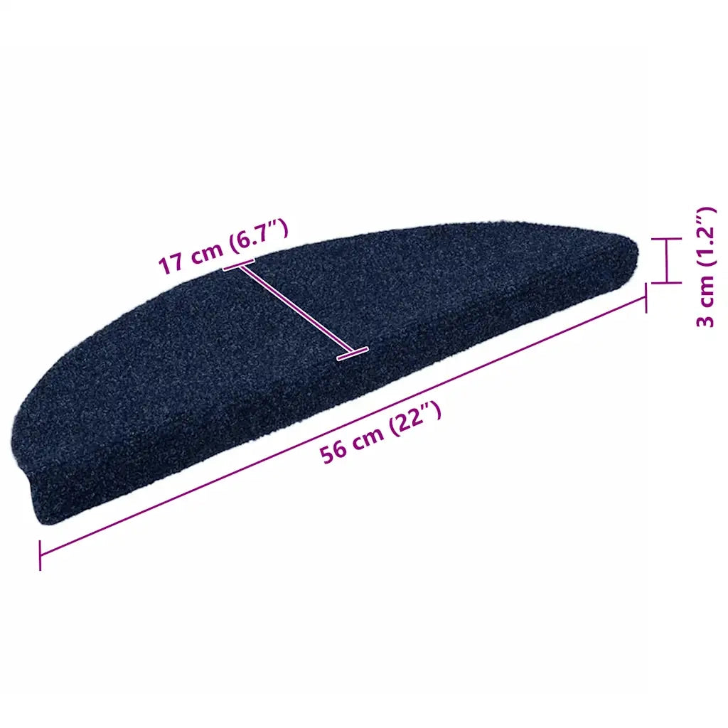 Tappetini per scale autoadesivi 5 pz 56x17x3 cm blu navy semicircolari 149694