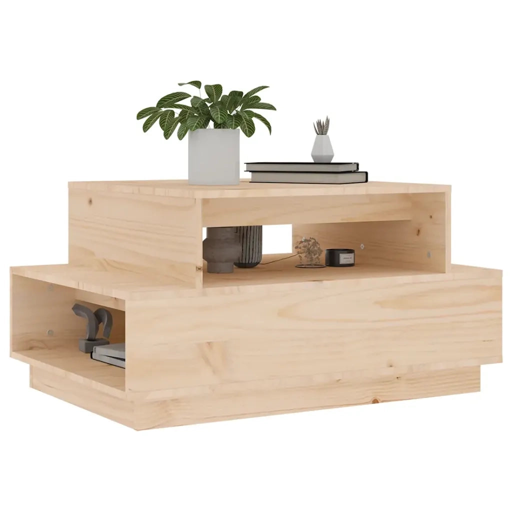 Tavolino da Salotto 80x55x40,5 cm in Legno Massello di Pino 814514