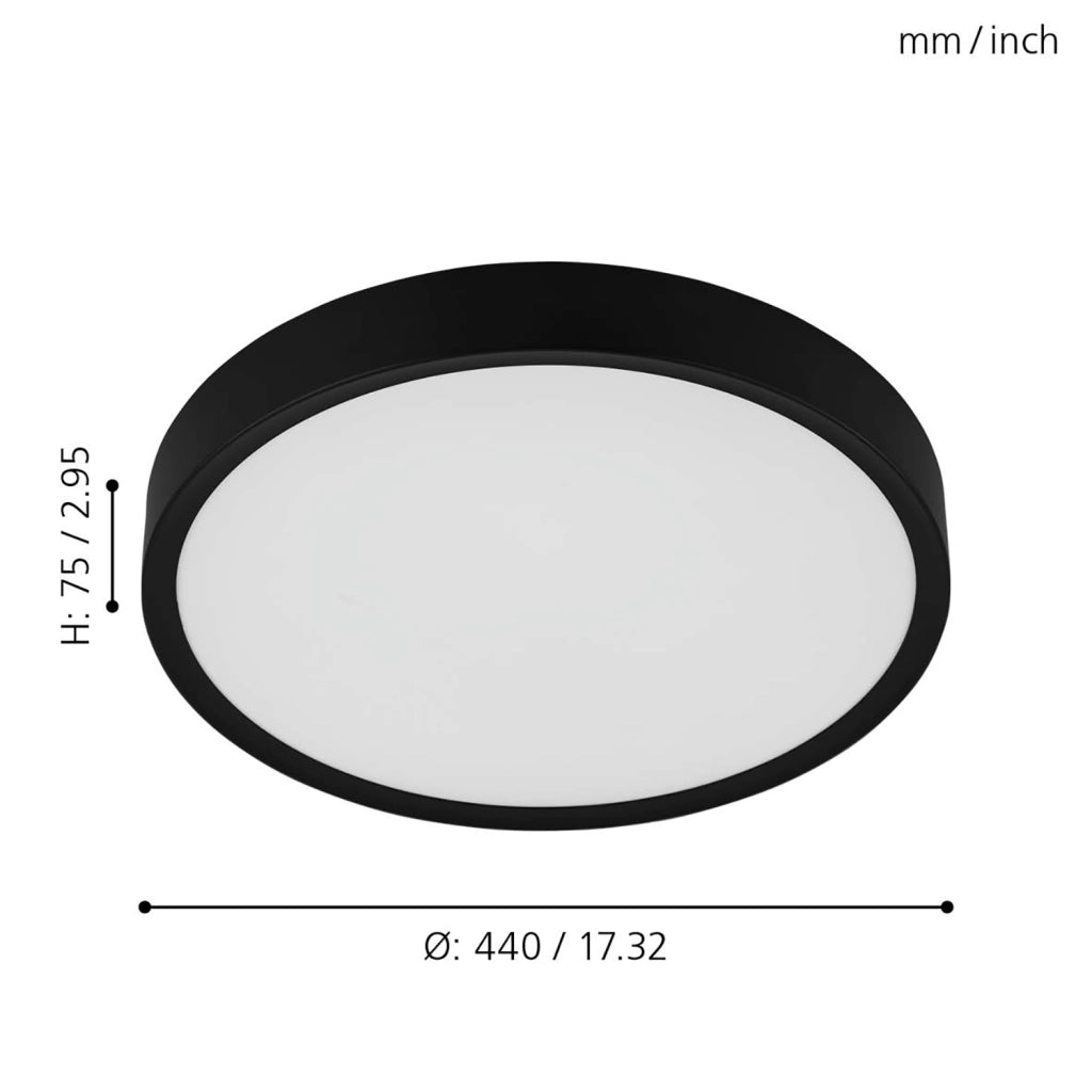 Plafoniera Contemporanea Musurita Policarbonato Nero 6 Luci Led Integrato 5,5W