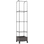 Fioriera Rialzata con Traliccio da 185 cm Fori di Drenaggio e 4 Rotelle in Metallo Rivestito in PE e PP Nero