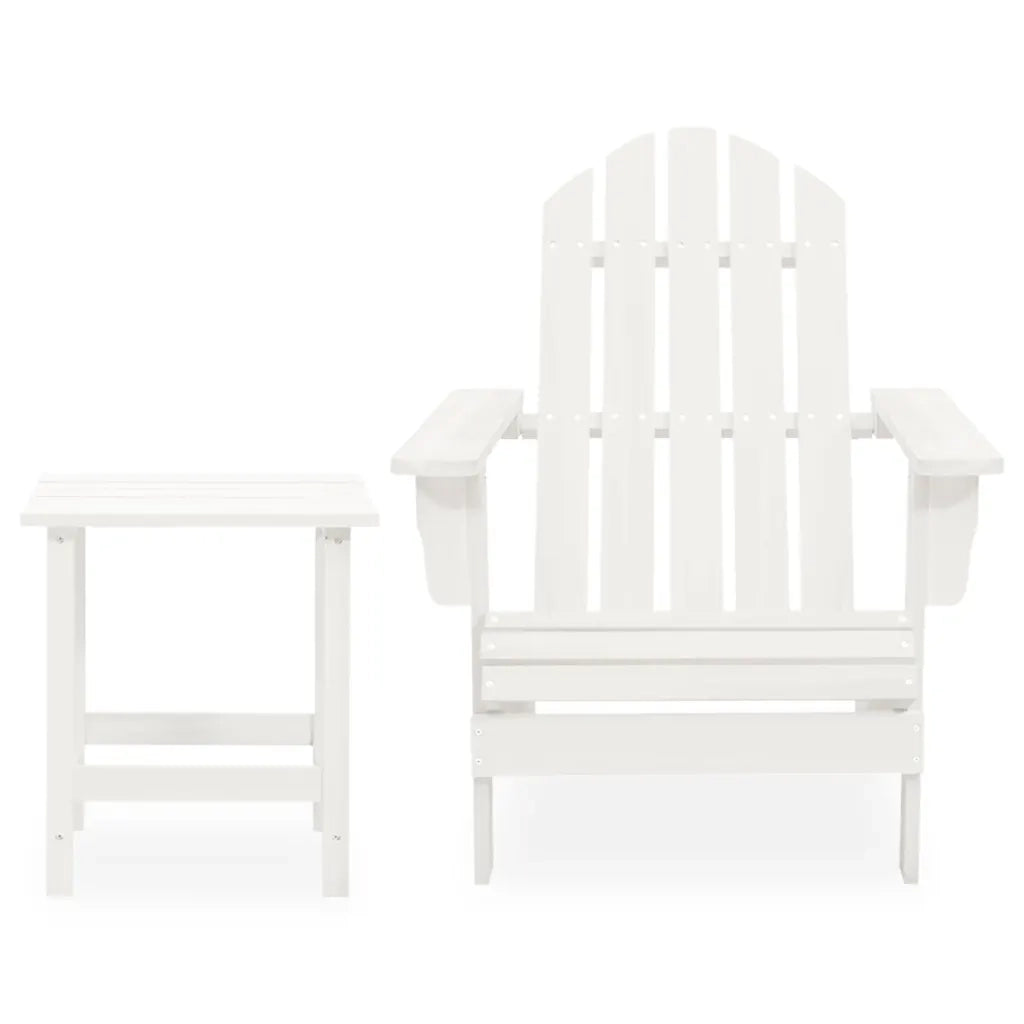 Sedia da Giardino Adirondack con Tavolino in Legno-Mobili da giardino Abete Bianca