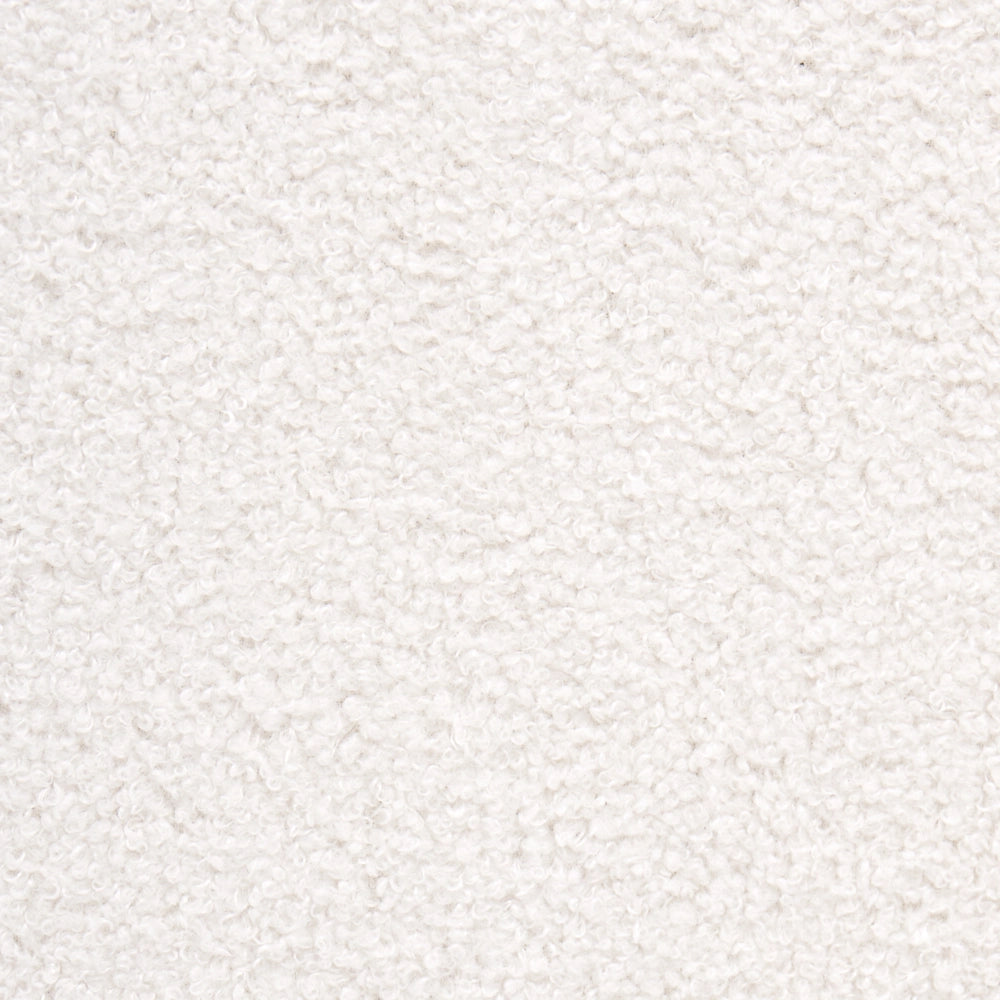 Poltrona Lounge Bassa in Bouclé Bianco Panna Senza Braccioli Stile Scandinavo