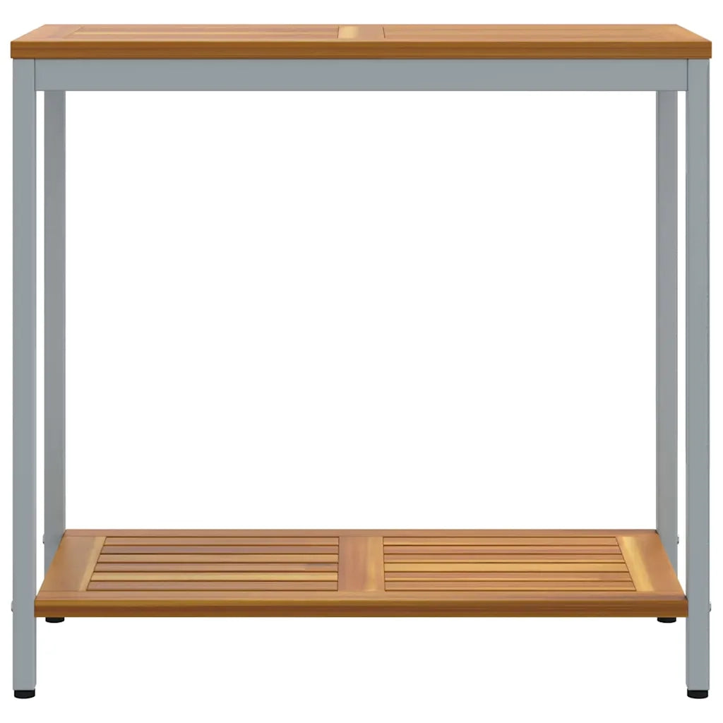 Tavolo da Esterno Naturale e Grigio 80 x 35 x 75 cm 4010608