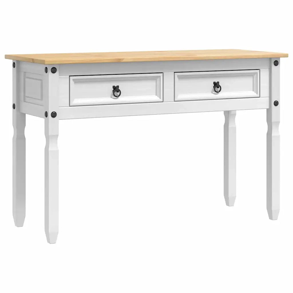Tavolino Corona Bianco 115 x 46 x 73 cm Pino massello
