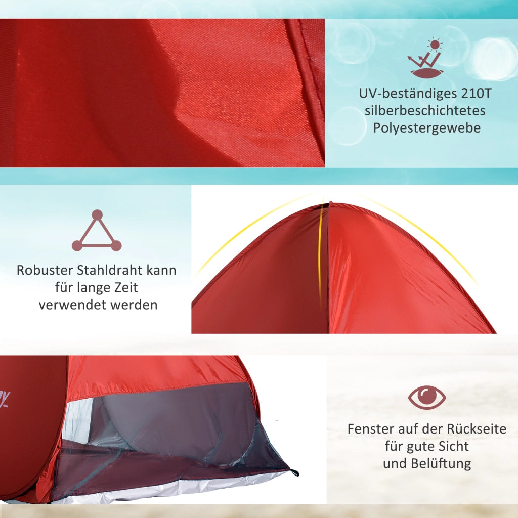 Tenda da campeggio pop-up ¨C zephmum ¨C rosso, poliestere, 200x150x119 cm