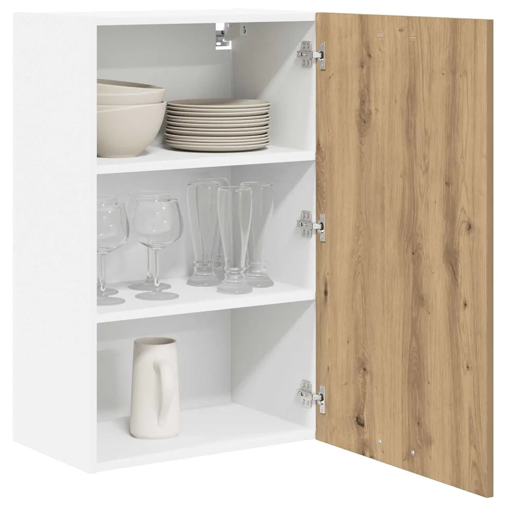 Armadio pensile Rovere Artigiano e Bianco 50 x 31 x 80 cm