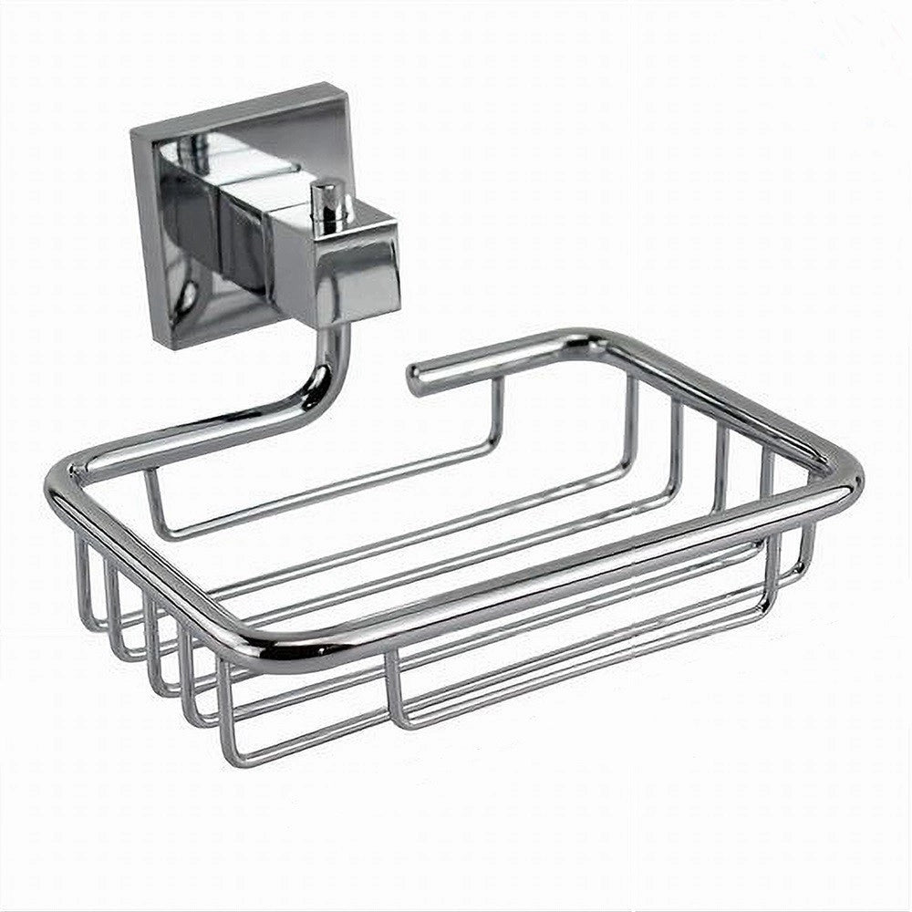 Trade Shop - Porta Sapone Saponetta Mensola Doppio Fissaggio A Parete Bagno Square 13cm 59184 -