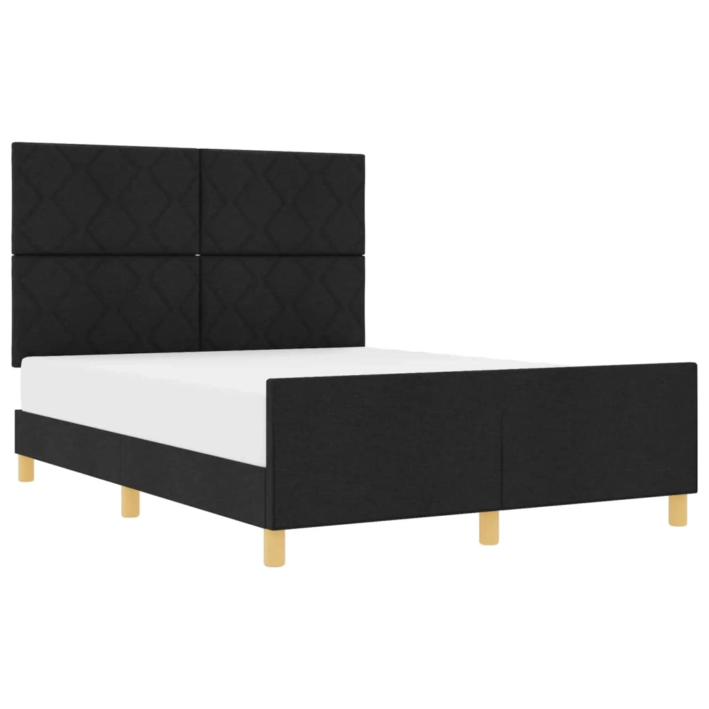 Struttura del letto con testiera Nero 140 x 190 cm Tessuto 3344804