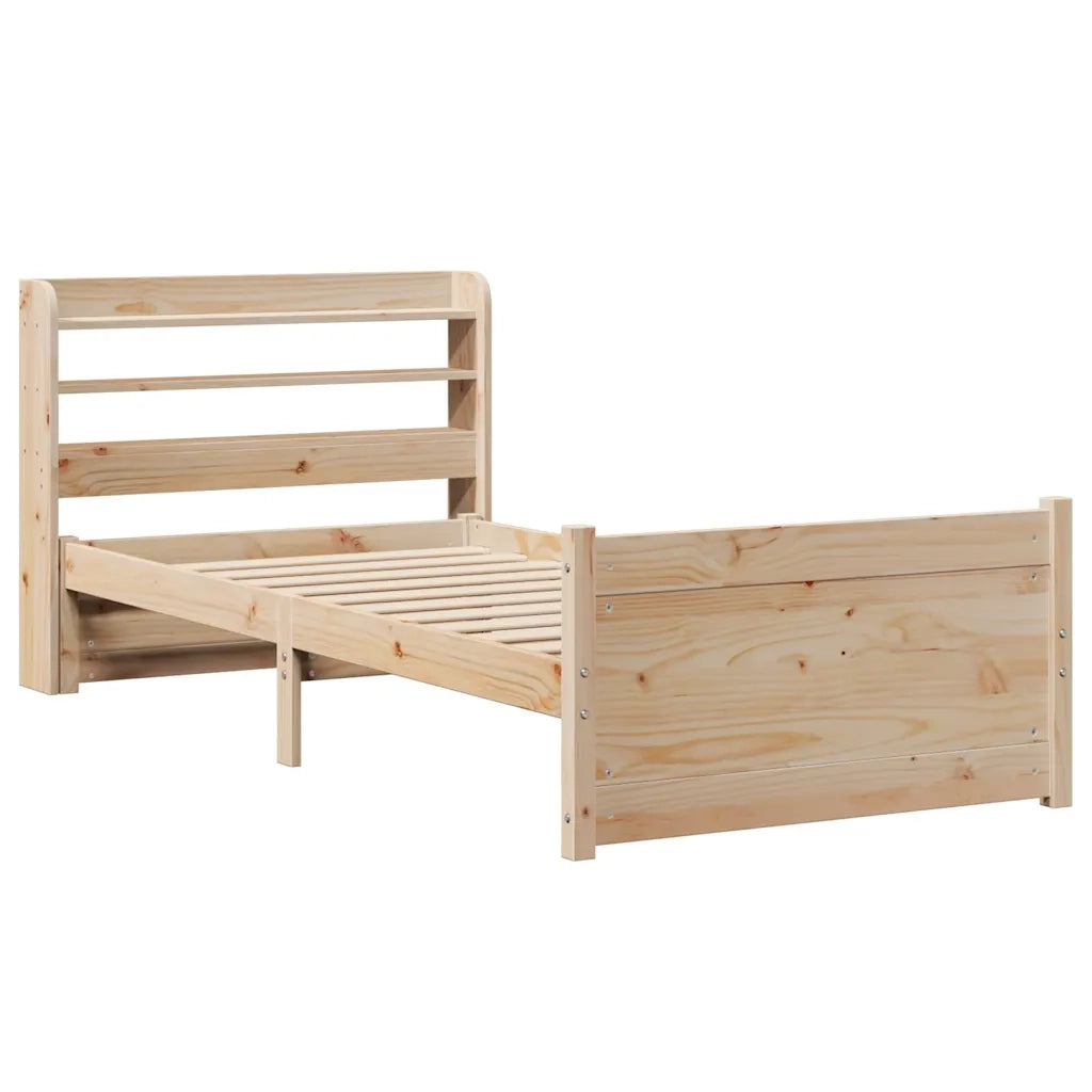 Giroletto con Testiera 90x190 cm in Legno Massello di Pino 3306748