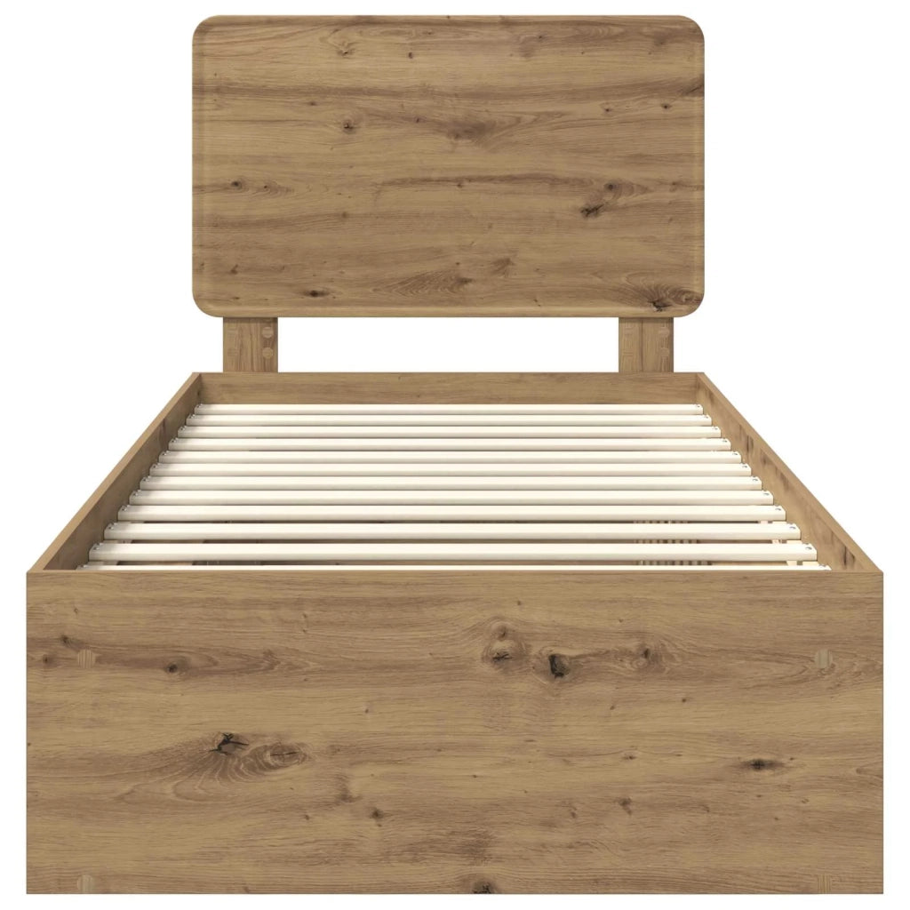 Struttura del letto con testiera Rovere Artigianale 75 x 190 cm 3412559