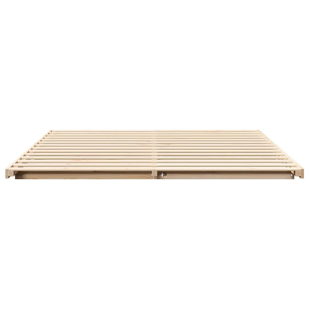 Struttura del letto Marrone 200 x 200 cm Pino massello 873058