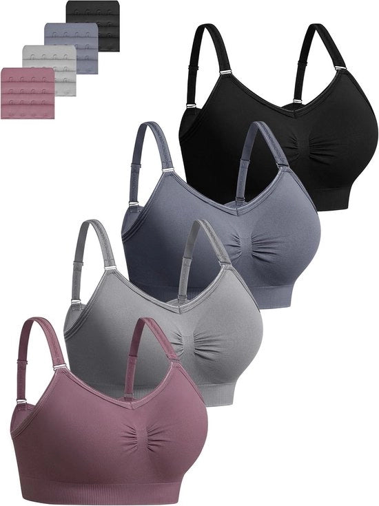 Set da sostegno senza cuciture 4 pezzi per donne - copertura e sostegno confortevole con imbottitura rimovibile