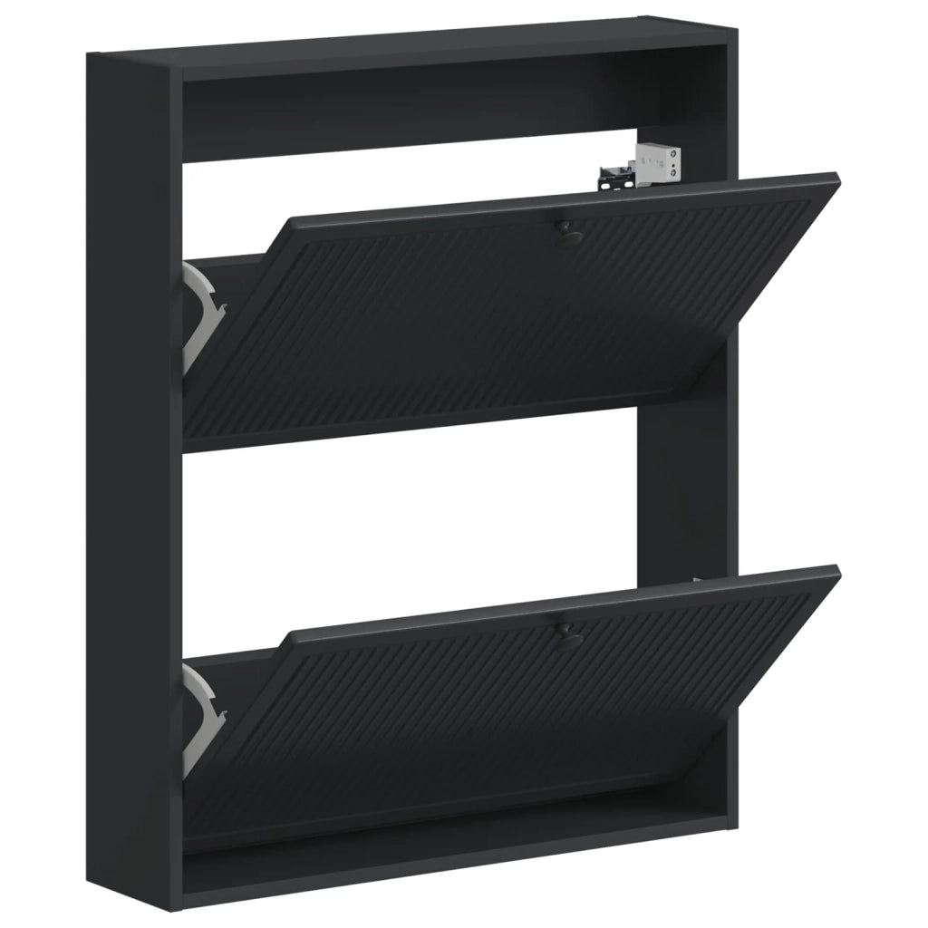 Mobiletto per Scarpe da Muro EDE 71 x 17 x 86 cm Nero 895976