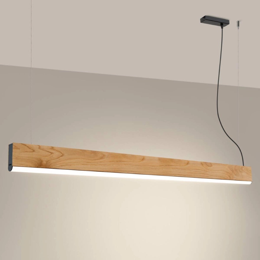 Lampada sospesa in legno 150cm LED 36W 4000K LYKKE Thoro