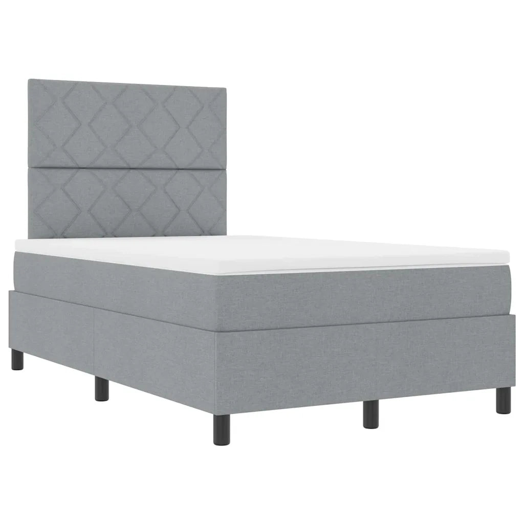 Letto a molle con materasso Grigio chiaro 120 x 190 cm Tessuto