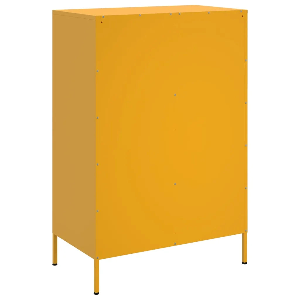 Credenza | Madia | Buffet da pranzo | Armadio da pranzo Giallo Senape 68x39x101,5 cm in Acciaio