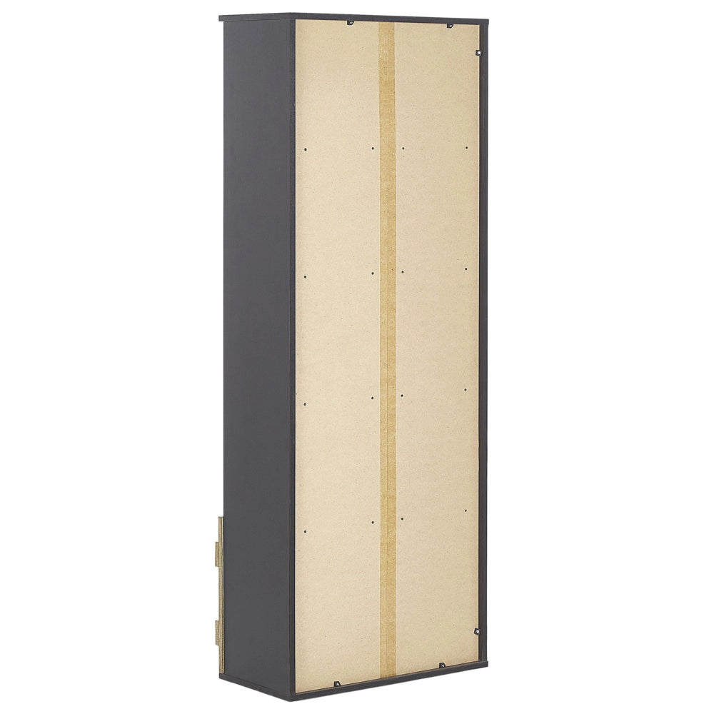 Libreria in legno chiaro e truciolare di color nero 163 cm design rustico soggiorno