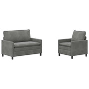 Set di Divano | Divano da soggiorno | Sofa 2 pz Grigio Scuro Velluto