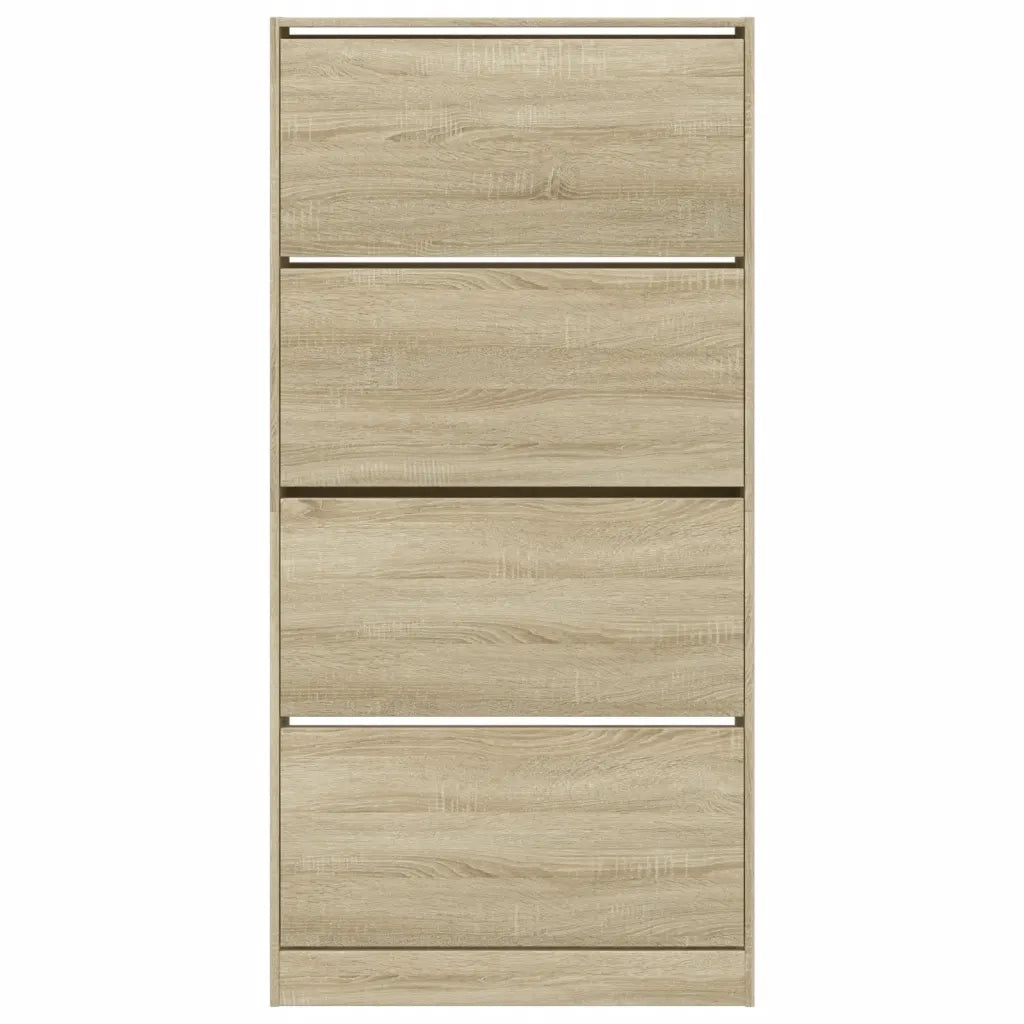 Scarpiera | Mobile per scarpe 4 Cassetti Ribaltabili Rovere Sonoma 80x21x163,5 cm