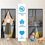 Velo di protezione magnetico per finestra, schermo insetticida, 85 x 210 cm, facile da installare senza perforazione con adesivo magnetico, adatto per finestre di balcone, finestre di sottoterra e finestre di terrazza, nero
