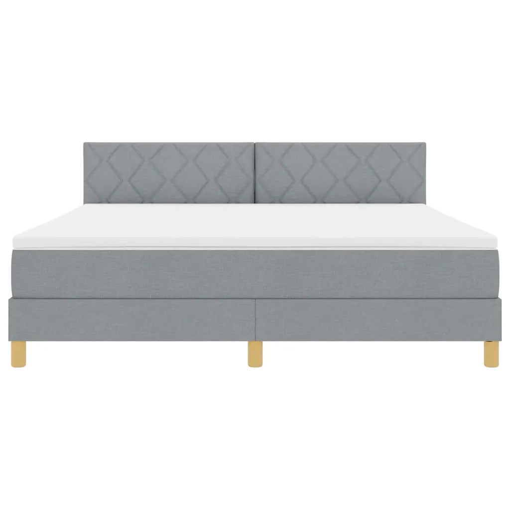 Letto a molle con materasso Grigio chiaro 180 x 200 cm Tessuto 3339014