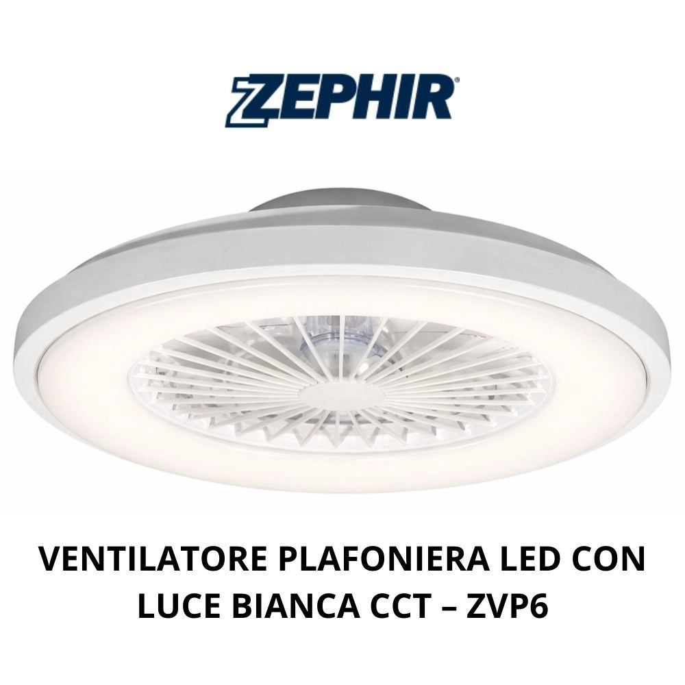 Ventilatore plafoniera led zephir 2 in 1 con telecomando e luce calda fredda regolabile zvp6