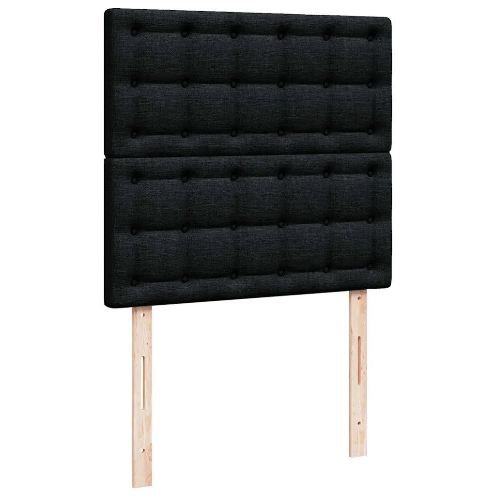 Pouf Letto con Materasso Nero 100x200 cm in Tessuto 3313301