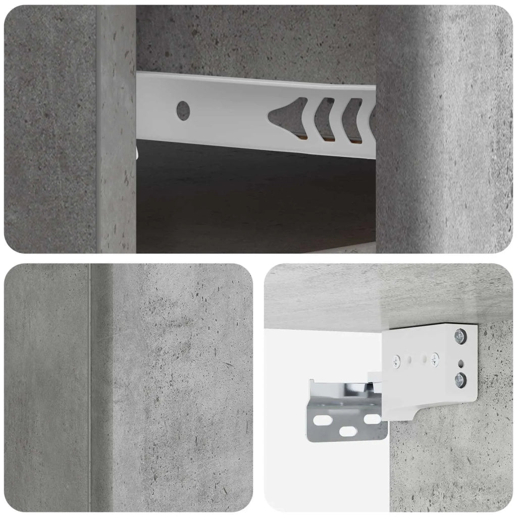 Mobiletto da notte a muro Grigio Cemento 34,5 x 33 x 20 cm 899111