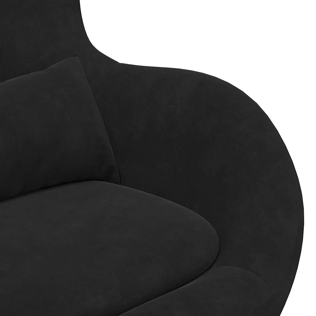 Divano Sedia-Poltrona uovo Nero Velluto