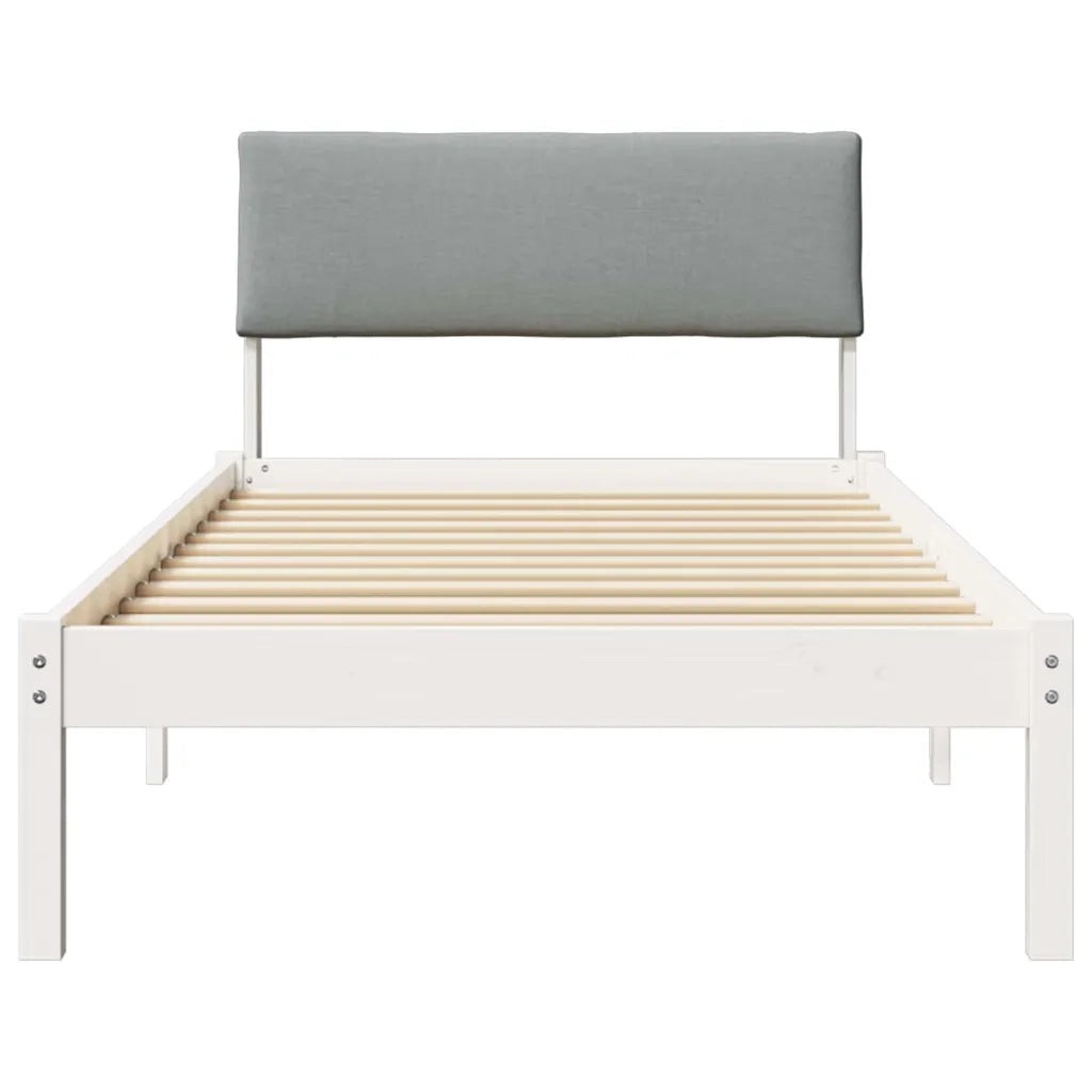 Struttura del Letto Bianco e grigio chiaro 90 x 200 cm